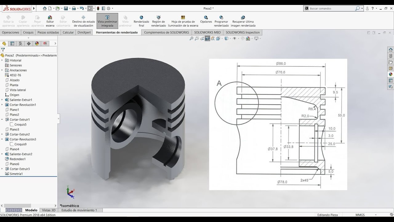 ✅piston solidworks - como se hace [FACIL] 2019