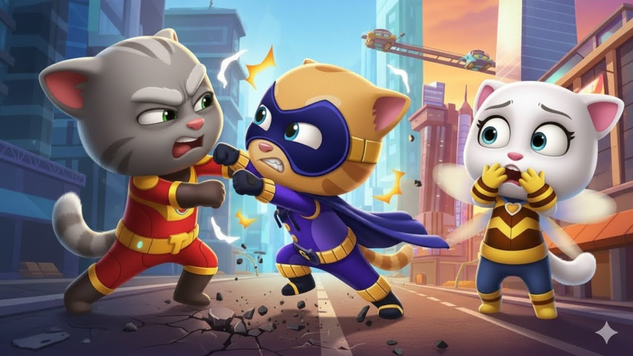 Hero vs. Hero: Who Will Win😱😱 Talking Tom Gold Run-moments (gameplay android, iOS)