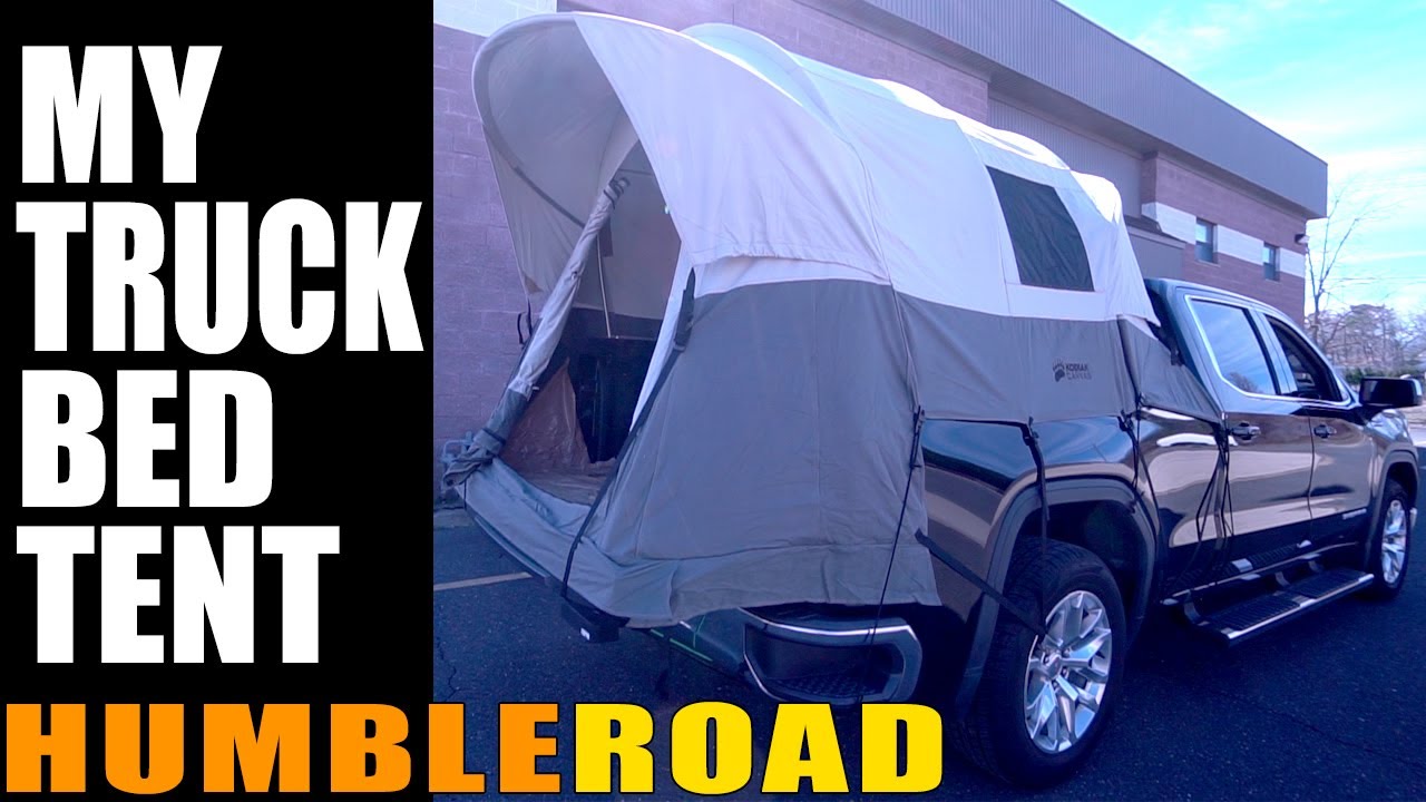 Van builder redesigns the Kodiak canvas truck bed tent hoping to relax while camping on the beach
