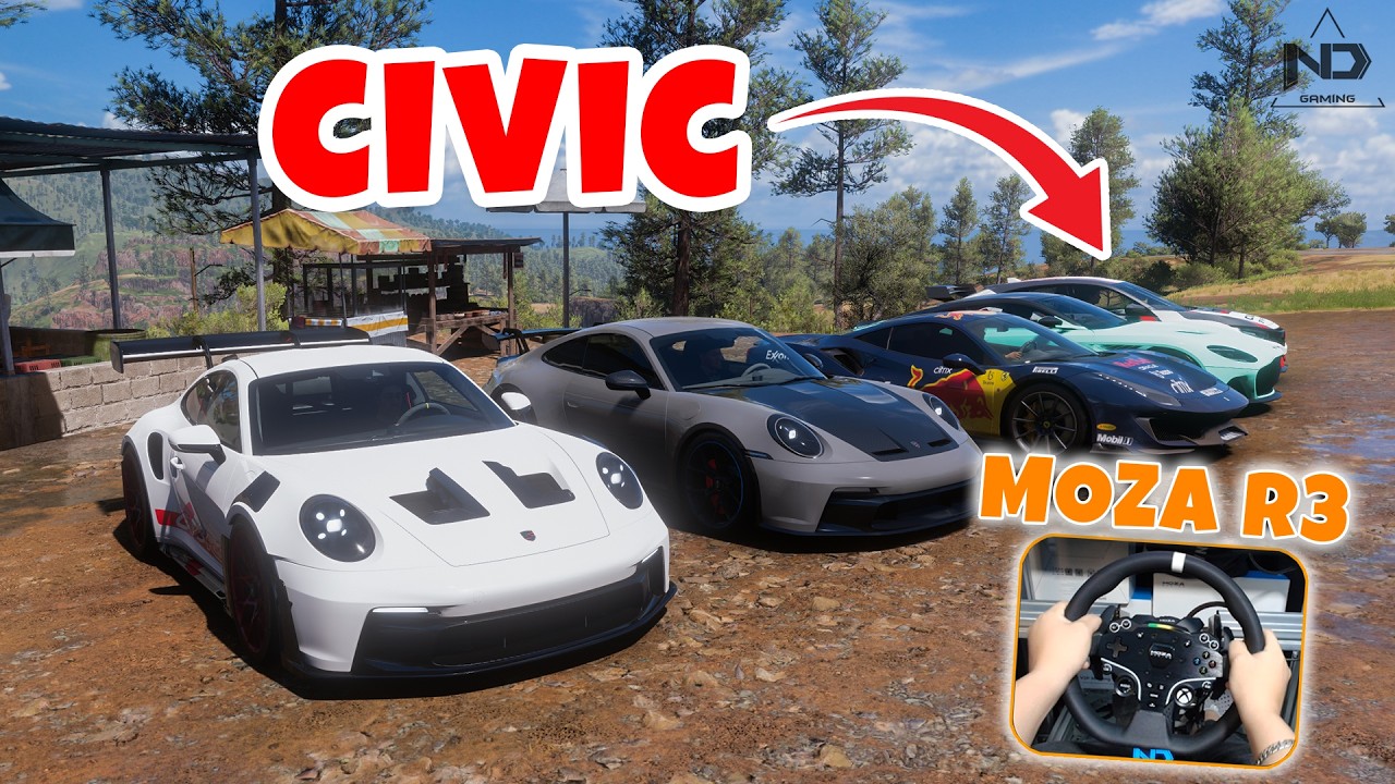 Forza Horizon 5 #35 - Khi Team ND Đua Xe Tốc Độ Cao | Porsche vs Civic | MOZA R3