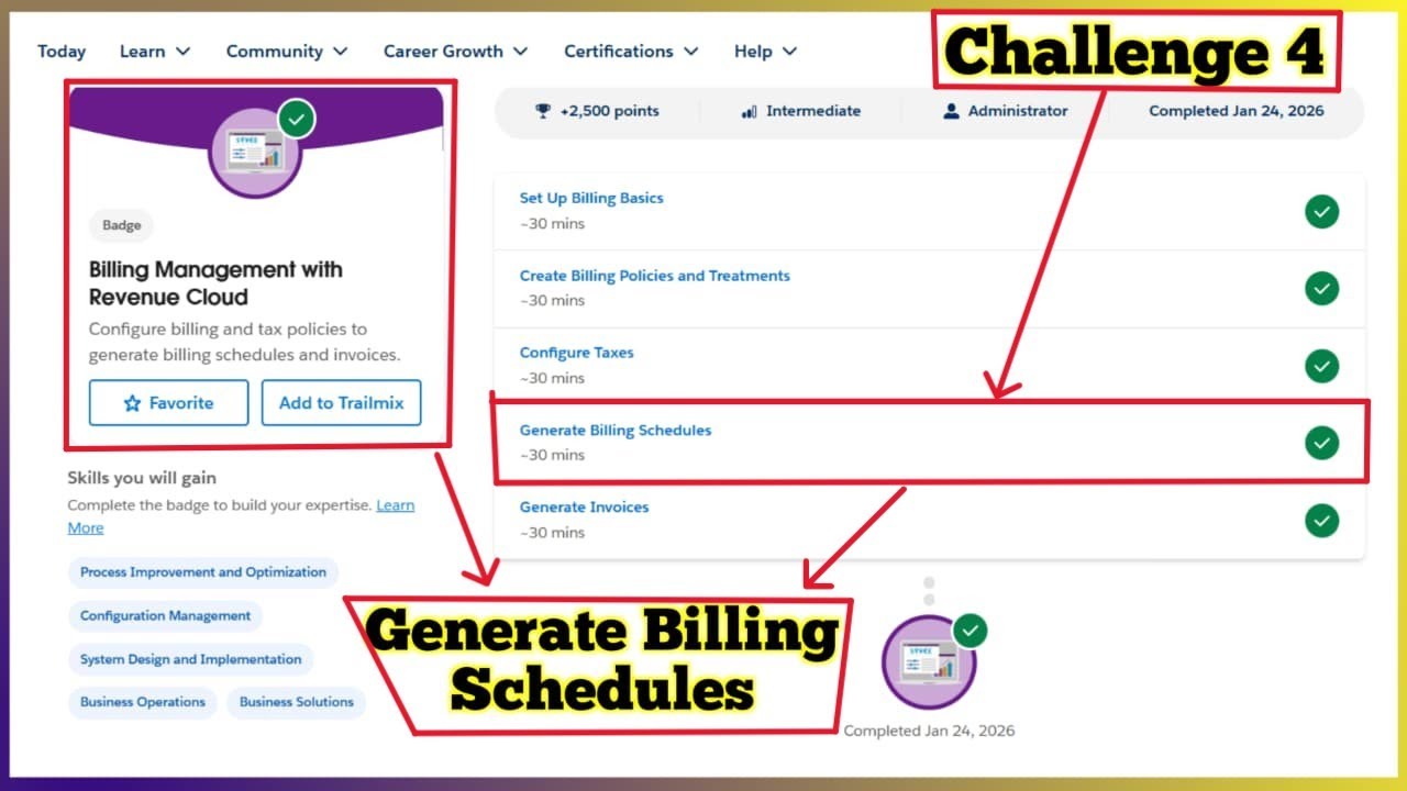 Billing Management with Revenue Cloud | Generate Billing Schedules | Challenge 4