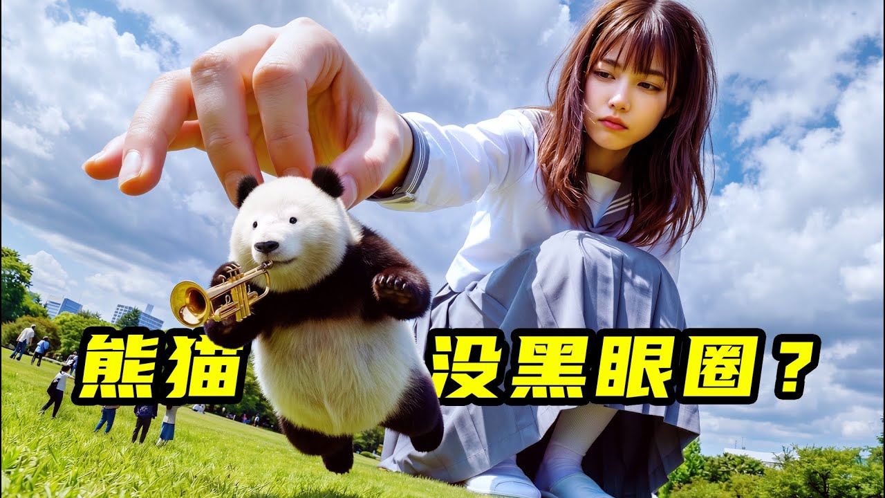 大熊貓被嫌棄沒黑眼圈，女巨人一招幫它搞定！搞笑短片 Panda No Dark Circles, the Giantess Fixes It in One Trick
