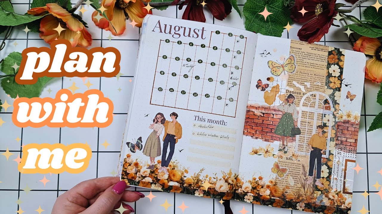 ✨AUGUST 2025 Bullet Journal Setup 📔 Real time plan with me 💕 Making a Scene