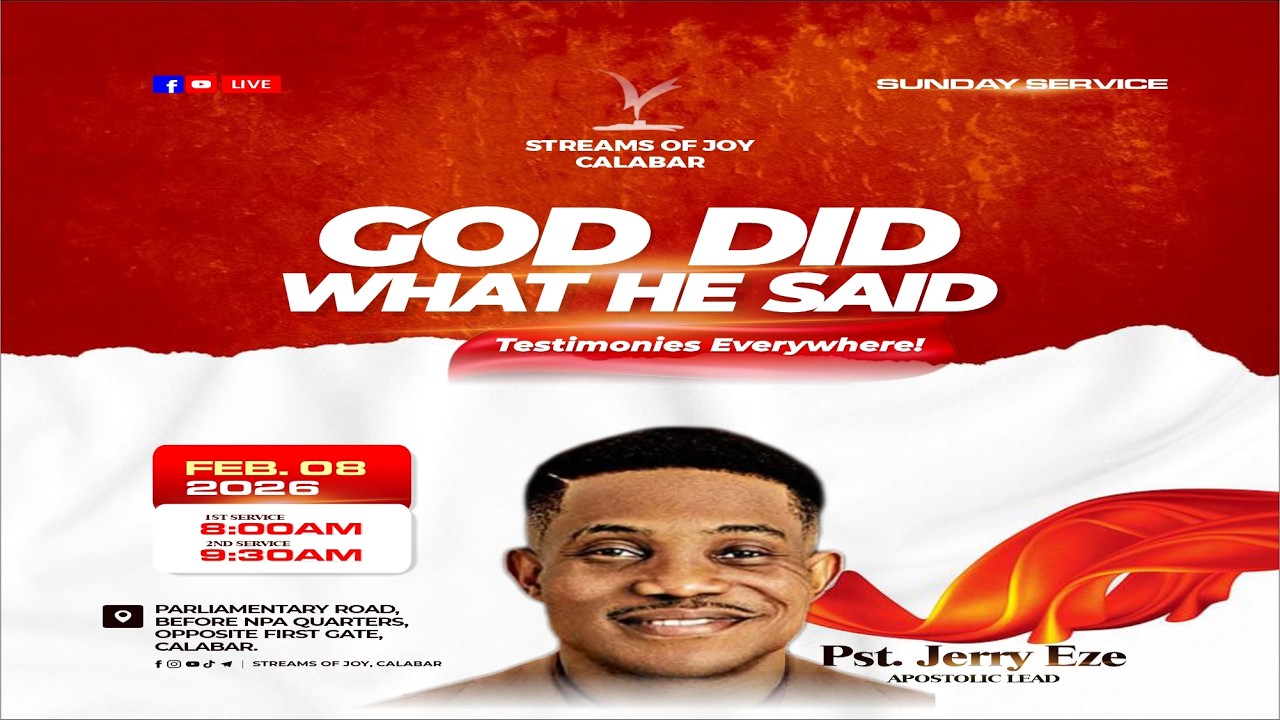 GOD DID WHAT HE SAID! || SUNDAY SERVICE || FEBRUARY 8, 2026