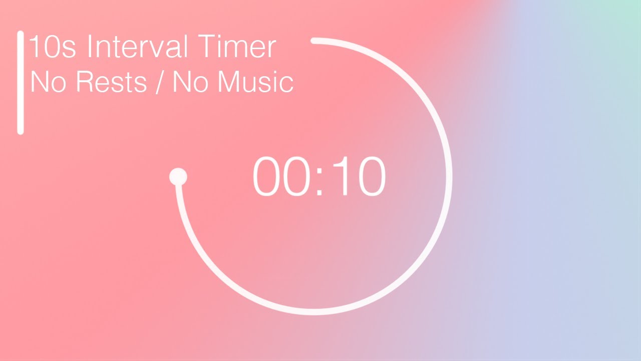10 Second Interval Timer - Pastel Color Wheel - 10 Hours