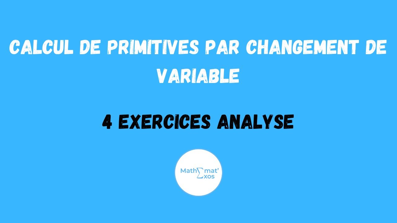 Calcul de primitives par changement de variable - 4 exercices analyse