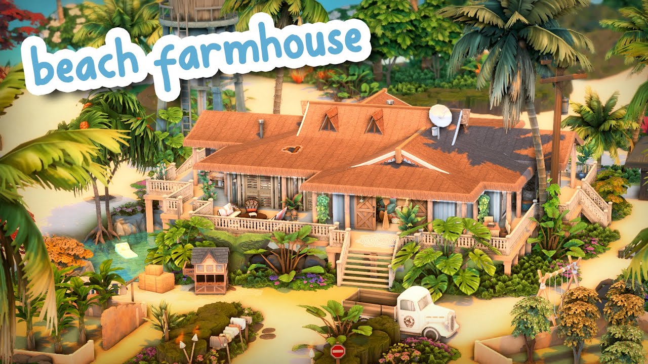 Beach Farmhouse 🌴 || The Sims 4 Speed Build