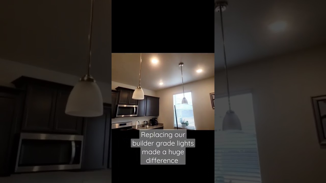 Replacing our builder grade pendant lights. #beforeandafter #newbuild #pendantlight