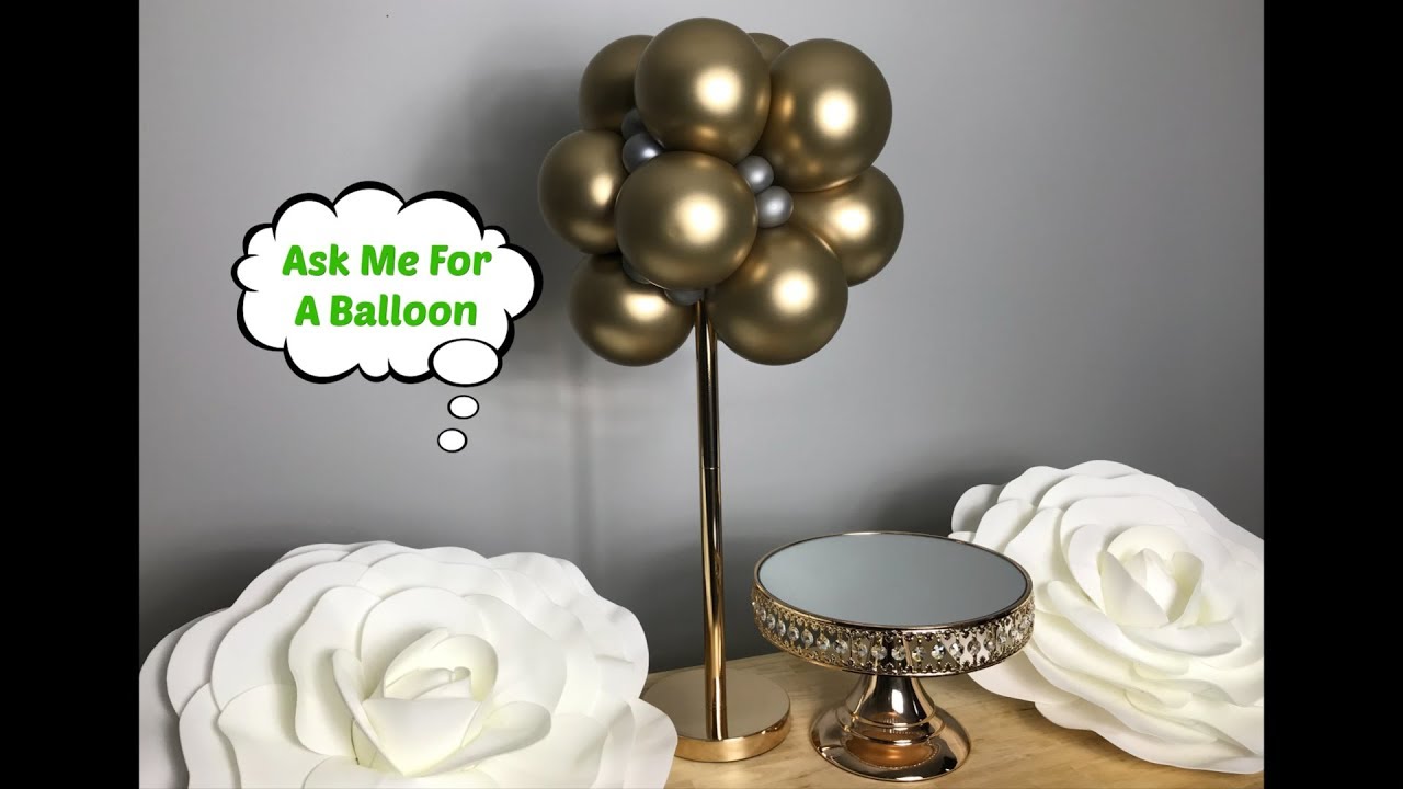 Gold Party Balloon Centerpiece & Unboxing Gold Cake Stand
