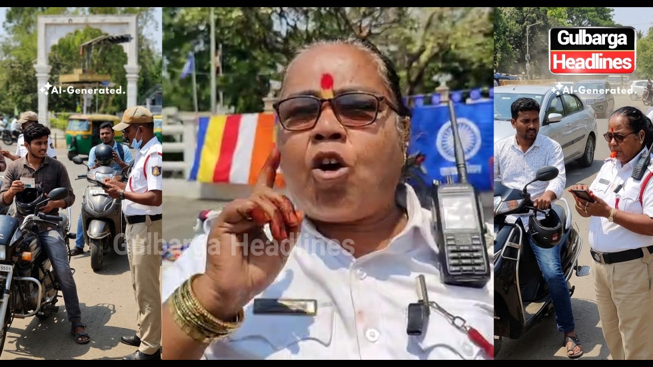Gulbarga Me Helmet Na Pahenne Par Lagega Fine | Bharti Madam Traffic Police