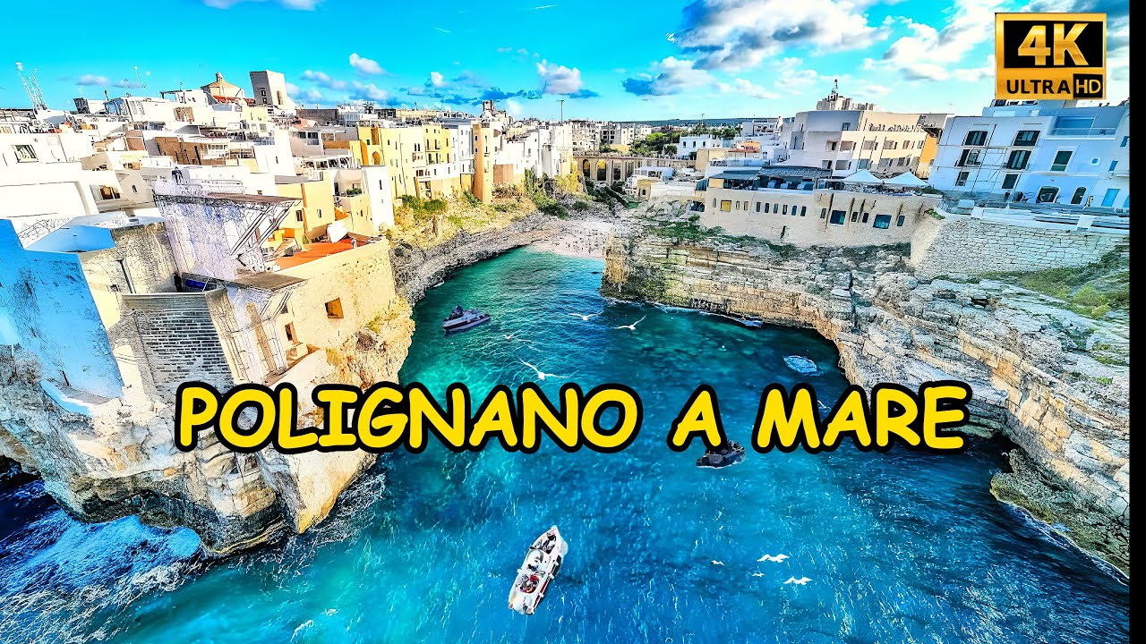 POLIGNANO A MARE , Southern Italy, Puglia Pearl Tour, Walking Tour, 4K