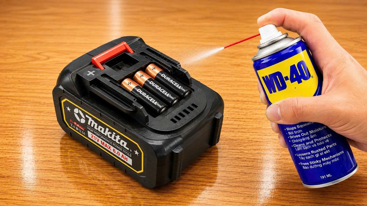🔋 You'll Never Buy Drill Batteries Again! Use WD-40 and Watch What Happens! 😱