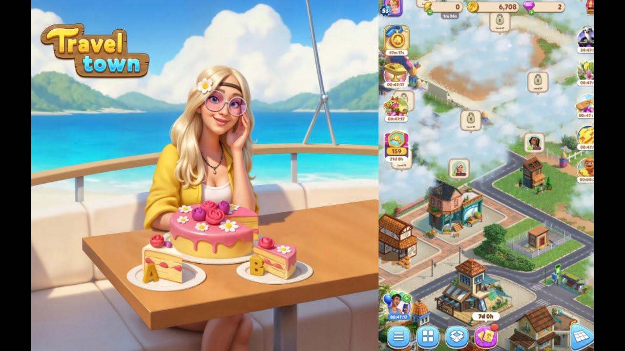 Travel Town - Merge Adventure | Level  53  Part 111  🐚🥗 #merge