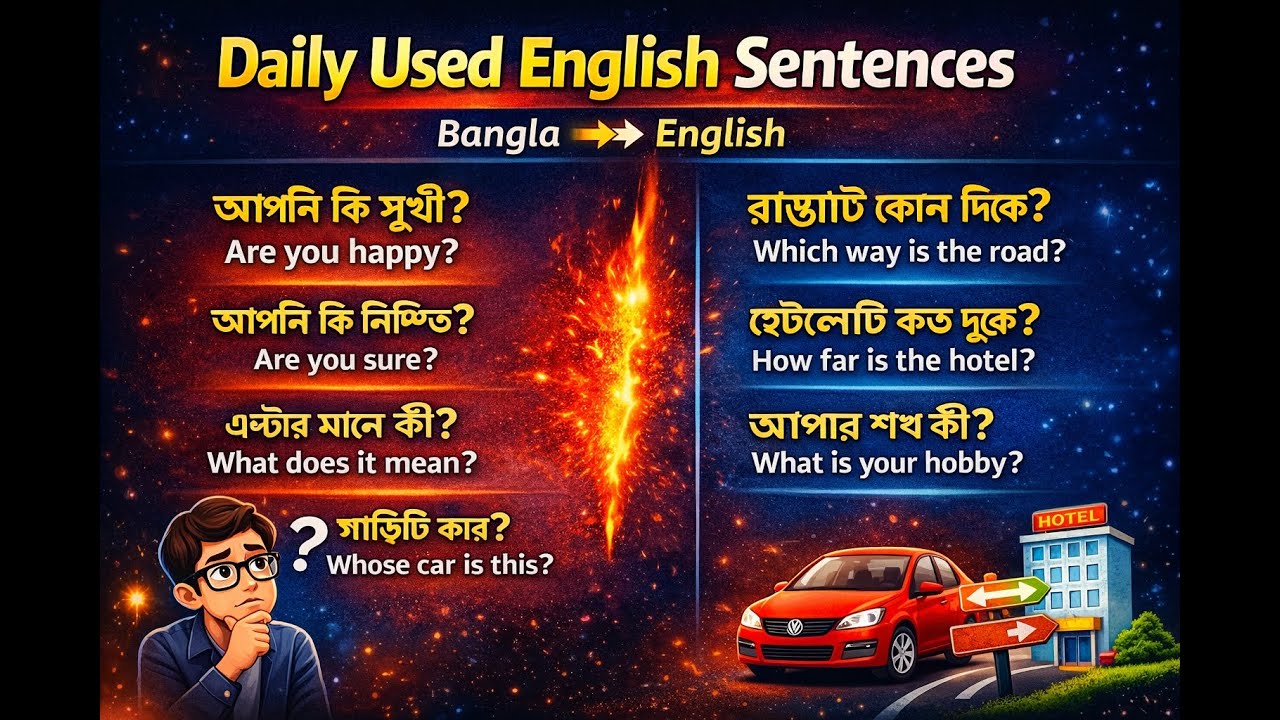 English Sentence Bangla's broadcast