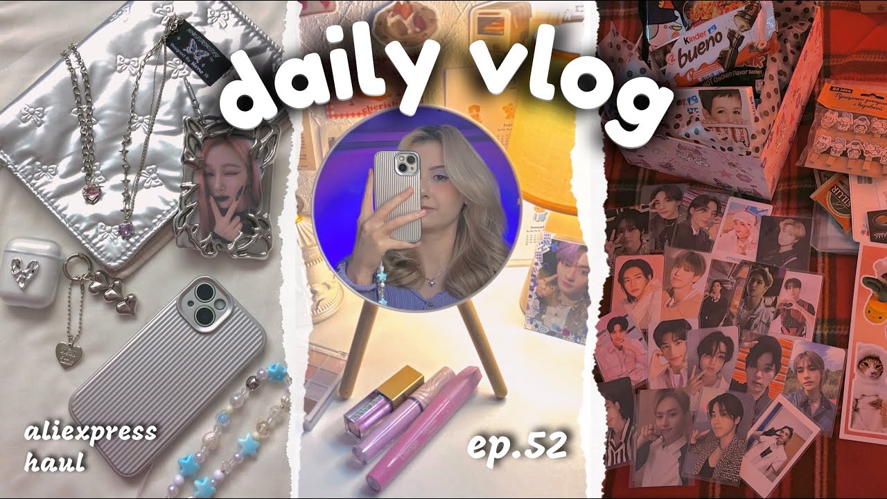 🪻ep. 52: домашний влог, обзор покупок с aliexpress, большая распаковка kpop фотокарт