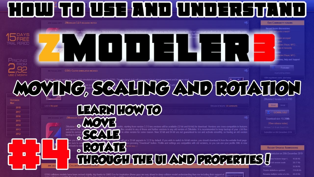 MOVE, ROTATION AND SCALING! - How To Use ZMODELER 3 For Beginners - ZMODELER 3 Tutorial - Episode 4!