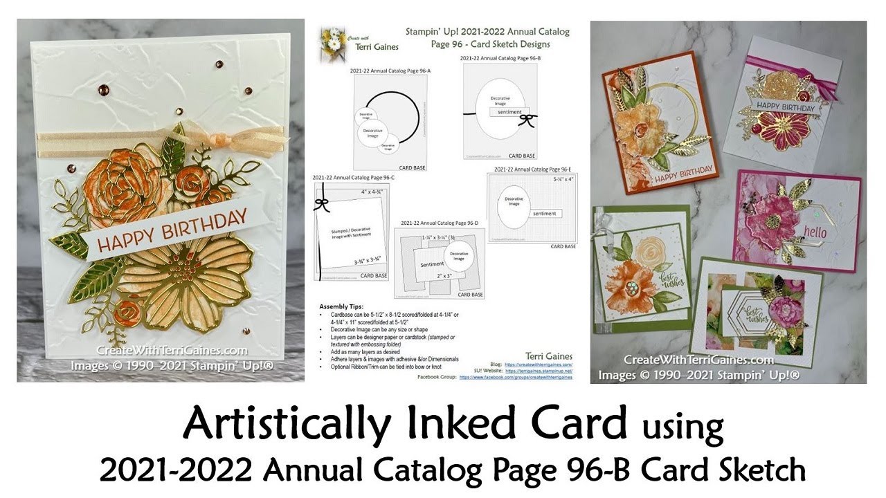 Artistically Inked Card using 2021-2022 Annual Catalog Page 96-B Card Sketch