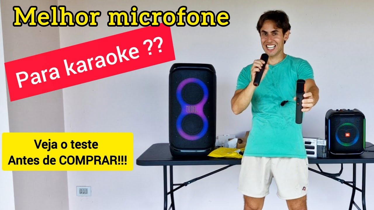 Microfone JBL PARTYBOX - UNBOXING e Teste COMPLETO nas caixas JBL.