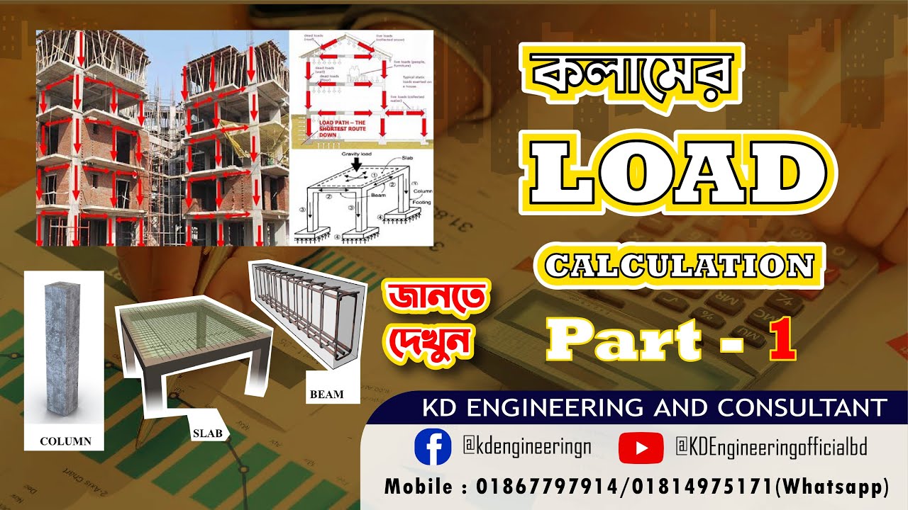 Barir design একতলা তিন তলা ফাউন্ডেশন 4 বেডরুমের বাড়ির ডিজাইন Load calculation For G+1 House design