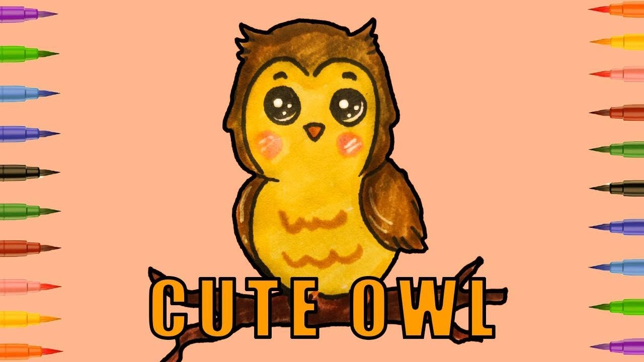 How to draw cute Owl 🦉 step by step in easy way for beginners and kids.