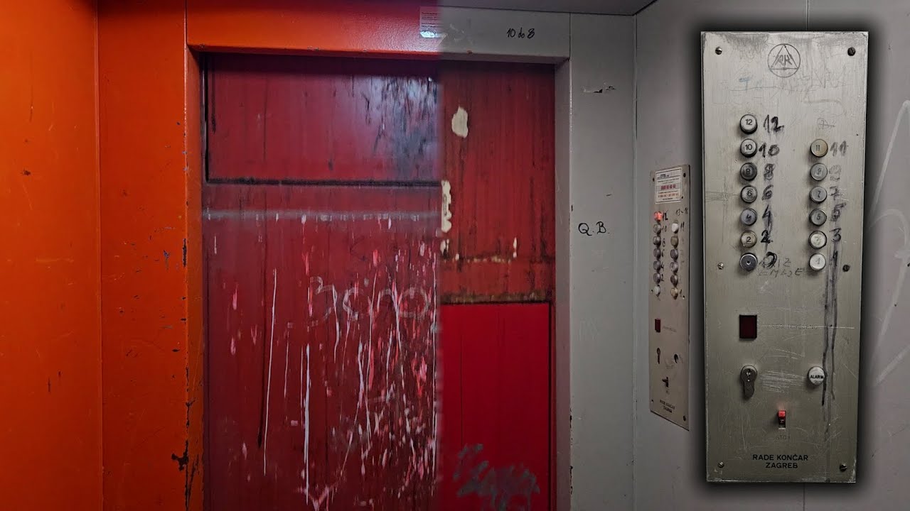 [2025 Retake] INNERDOORLESS! 3x 1970s Končar lifts @ Sjenjak, Osijek, Croatia