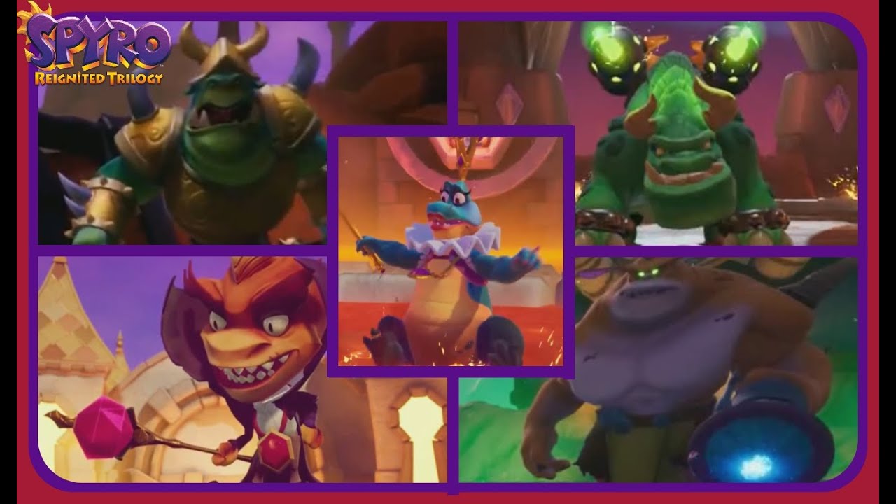 Spyro Reignited Trilogy - All Boss Encounters - No Damage!!