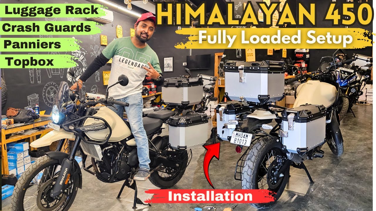 MY HIMALAYAN 450 Got FULLY LOADED TOURING SETUP | Panniers-Topbox, Crash Guards | Ready For Ladakh 🔥