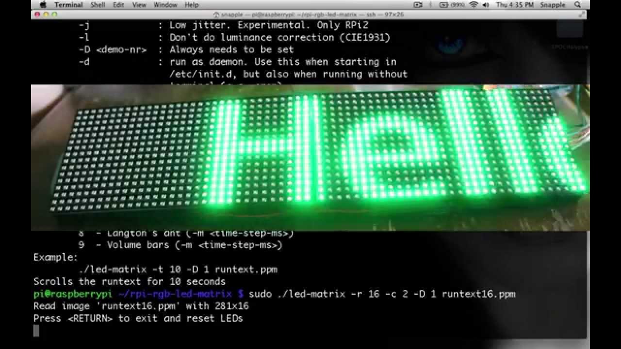 Raspberry Pi LED Matrix - Part 2 - Software