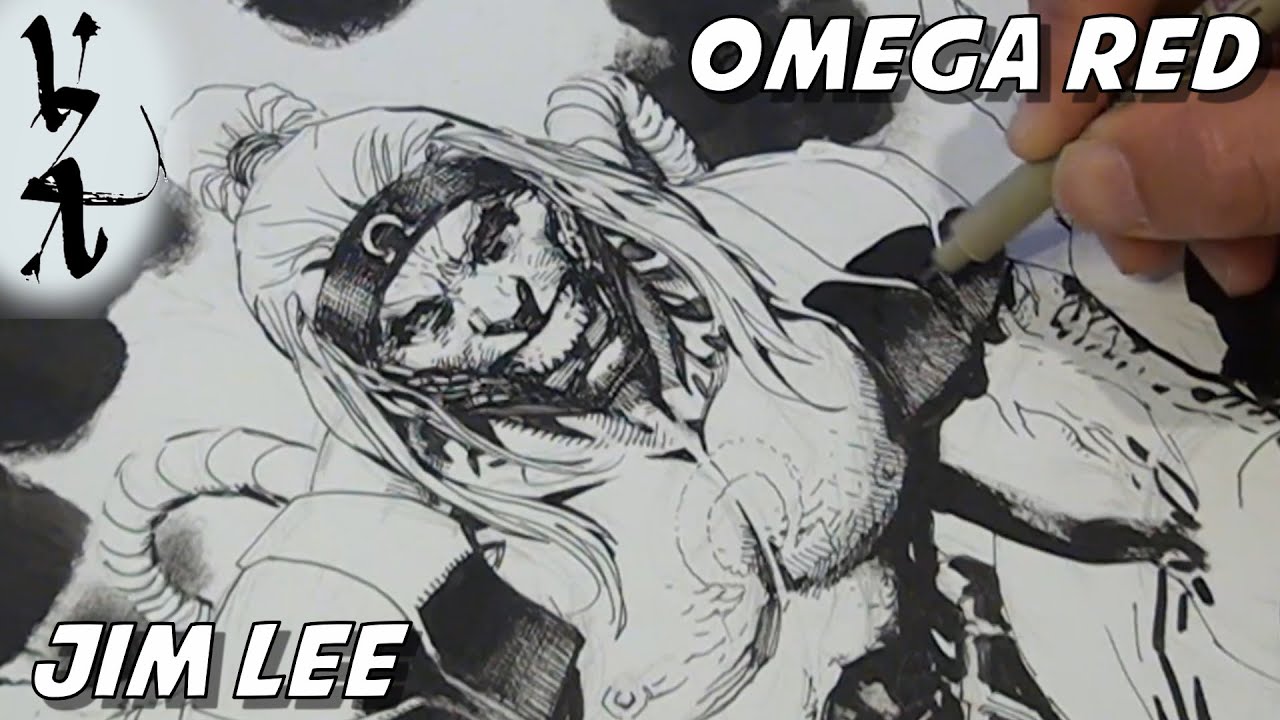 Jim Lee inking Omega Red