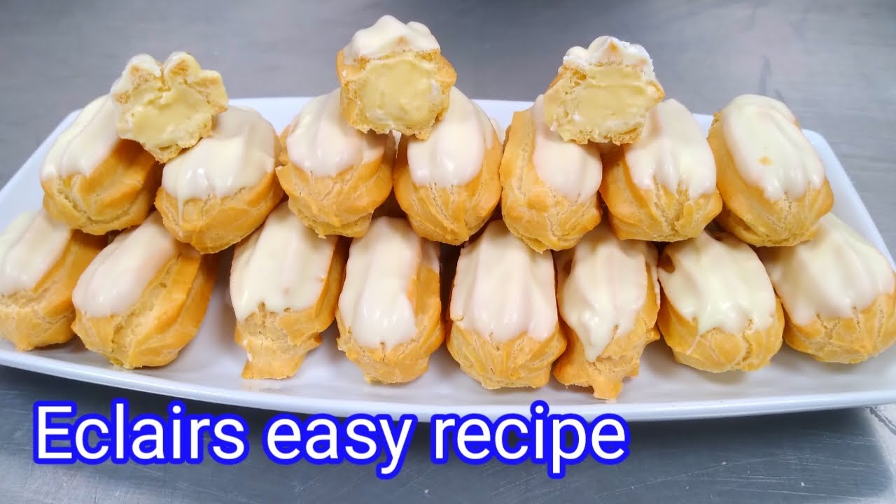 easy eclairs recipe | eclairs white chocolate recipe