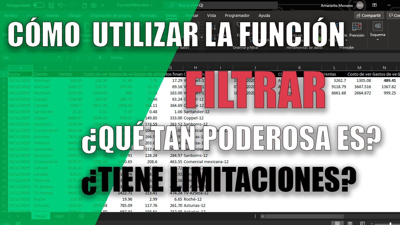 Cómo utilizar la función FILTRAR