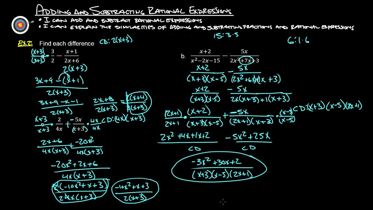 12.2 Adding and Subtracting Rational Expressions