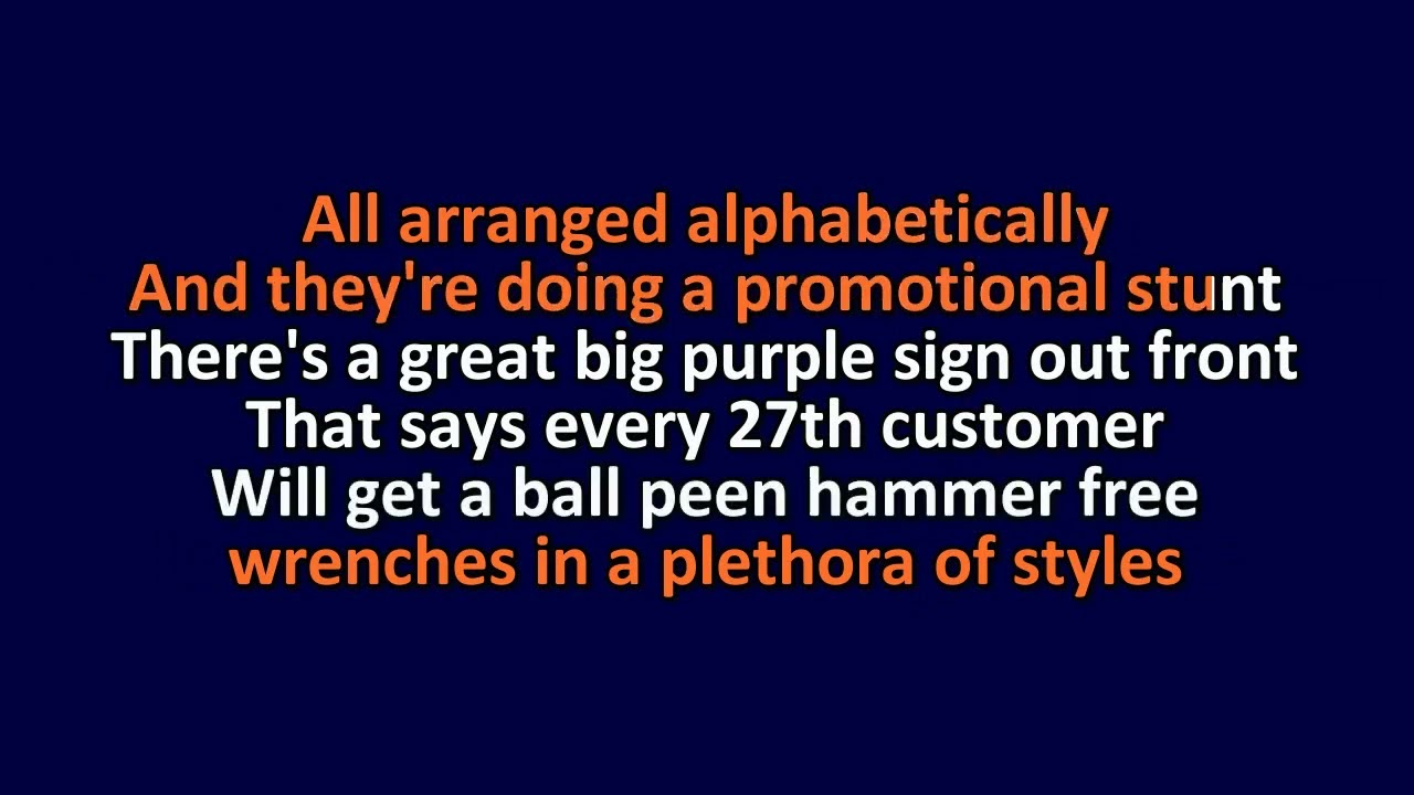 Weird Al Yankovic - Hardware Store - Karaoke Instrumental Lyrics - ObsKure