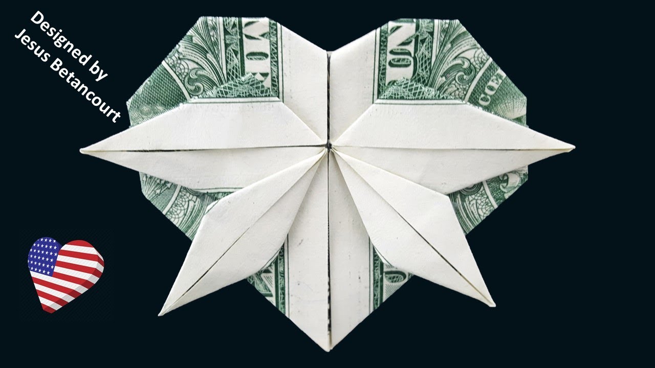 BEAUTIFUL 💋 Dollar Origami Heart💘 💲🇺🇸