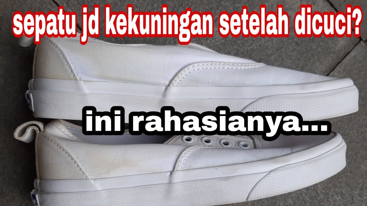 Cara menghilangkan noda kekuningan setelah sepatu dicuci