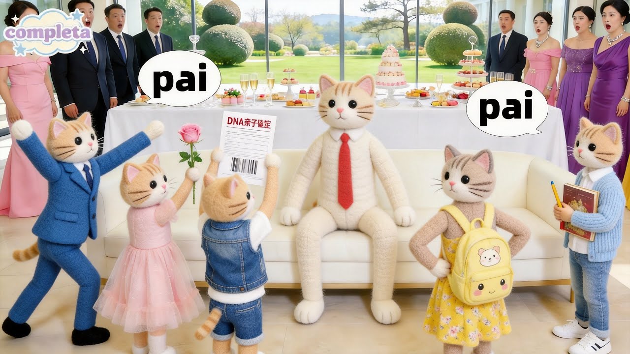 CEO infértil é zombado; surpresa, 5 crianças gênios gritam: Papai! Choca todos!