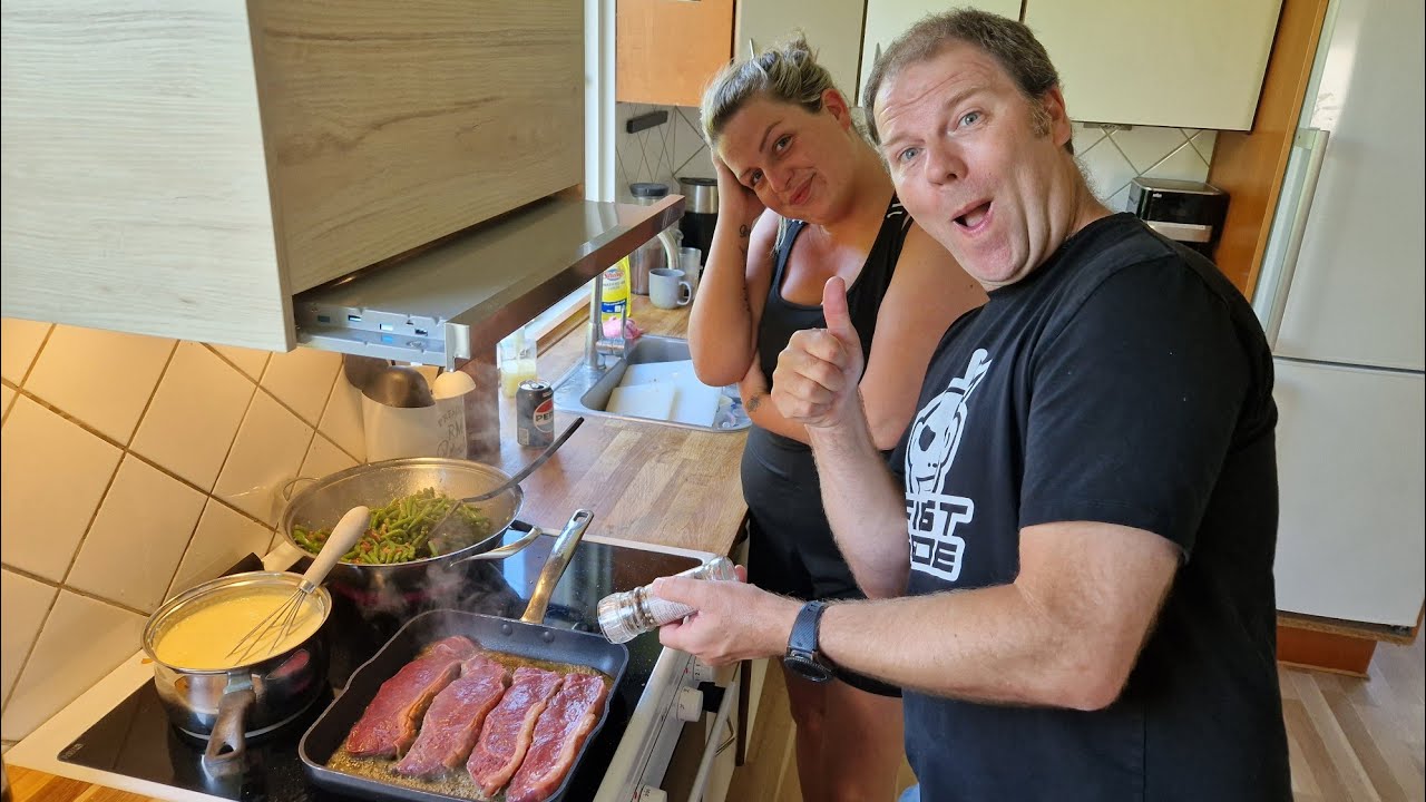 Laver aftensmad & spiser ude i haven🍽🥩☀️🤩