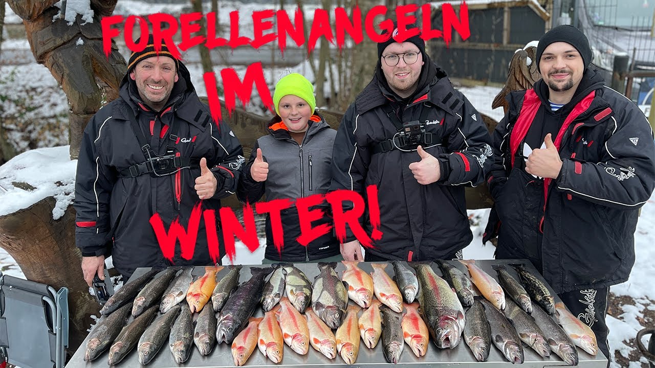 Forellenangeln im Winter | Dicke Lachs & Gold Forellen auf Spoon Gummiköder in Rutenmühle