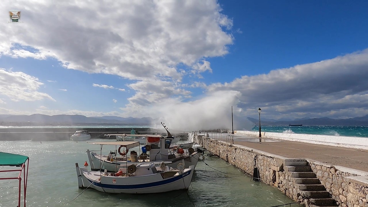 Με ταχύτητα ανέμου 96,6 χιλιόμετρα την ώρα, στο Λουτράκι και στην Κόρινθο