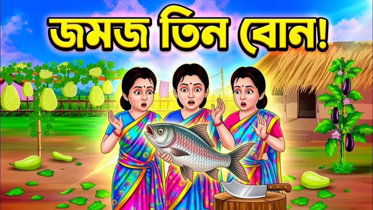 জমজ তিন বোনের অদ্ভুত গল্প | Bengali Cartoon Moral Story