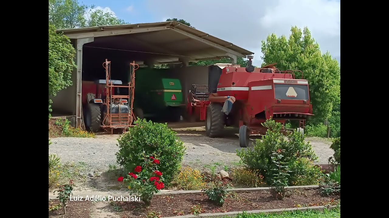 SLC John Deere 1175 e Massey Ferguson 5650 colhendo as lavouras de inverno 