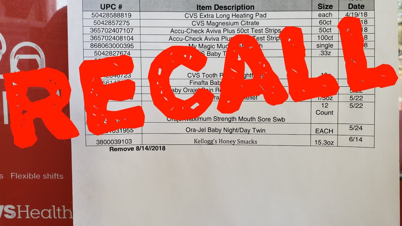 CVS Recall List