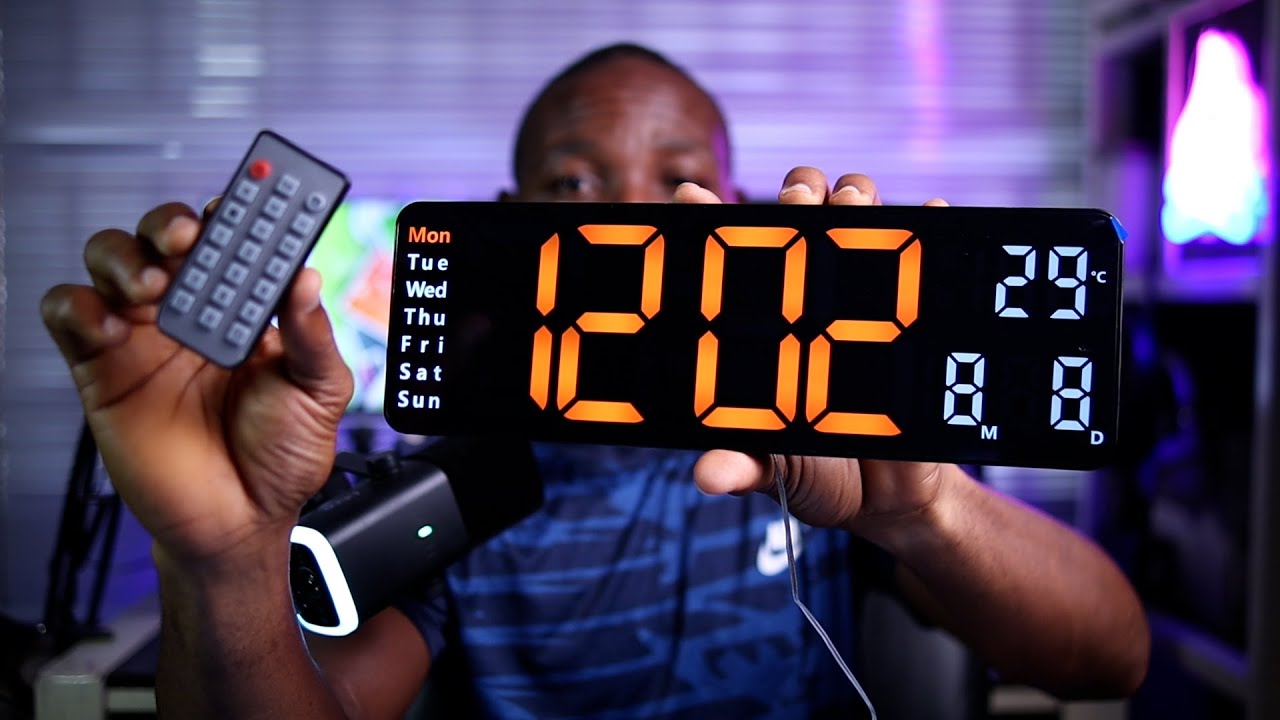 Large Digital LED Clock with Remote Control Review & Settings