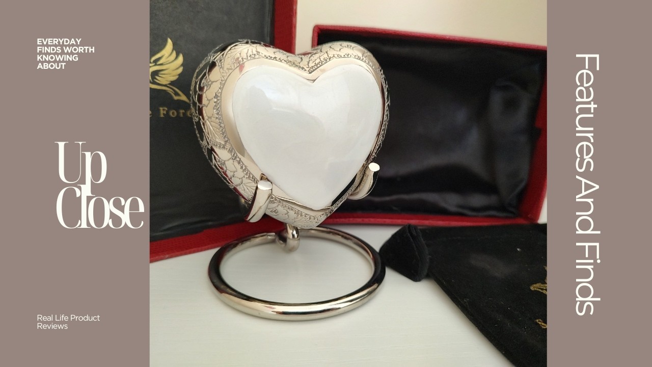 Heart Shaped Small Urn Keepsake for Ashes- Close Up Look