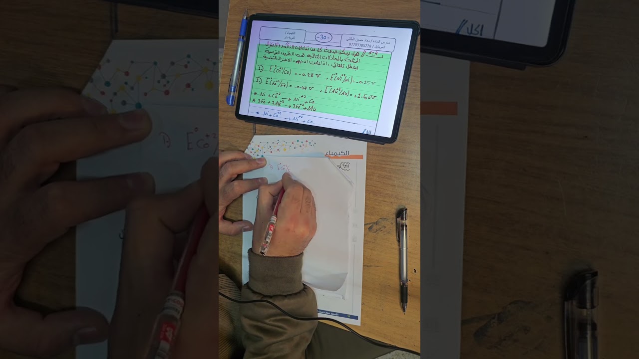 المراجعه المركزه الفصل الرابع المحاضره 2 حسابات جهد الخليه والتعبير عن الخليه 