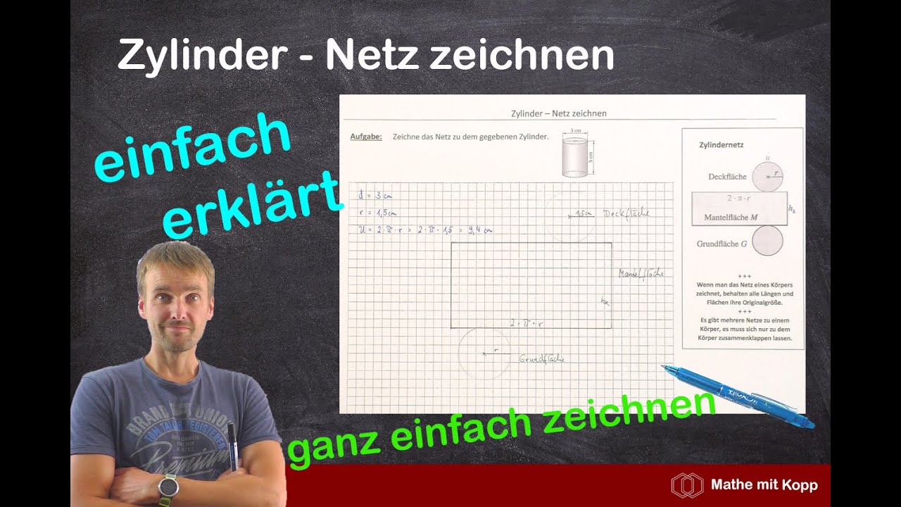 Zylinder - Zylindernetz zeichnen | Mathe mit Kopp