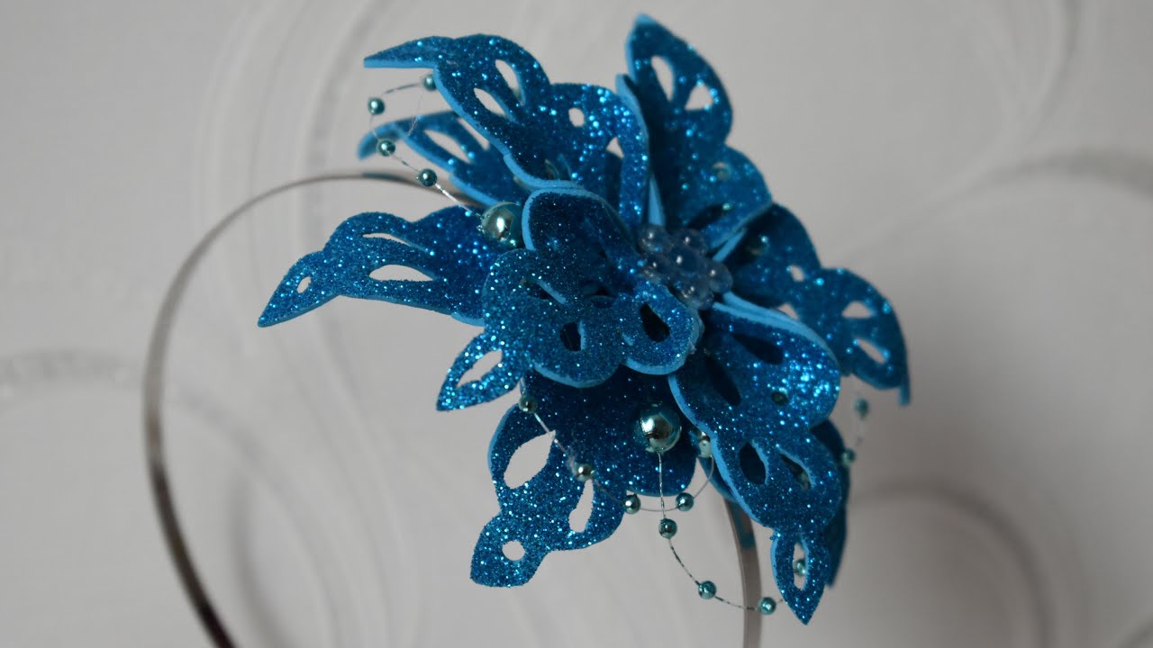 СНЕЖИНКА из фоамирана. Новогодний Ободок для волос./ SNOWFLAKE from foamiran. DIY