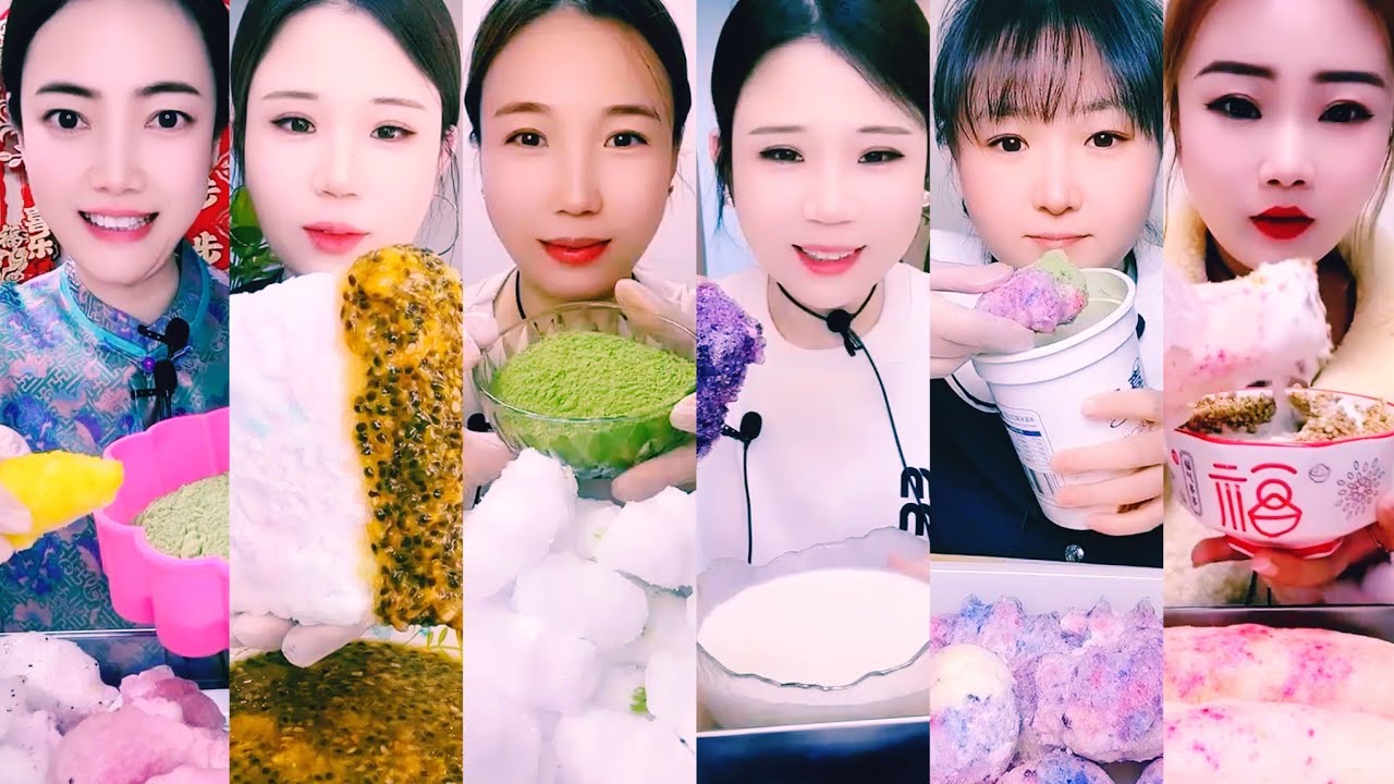 DIPPING ICE IN DIFFERENT THINGS- MATCHA, PASSIONFRUIT, MILK, YOGURT PART-4 || Ice Lover