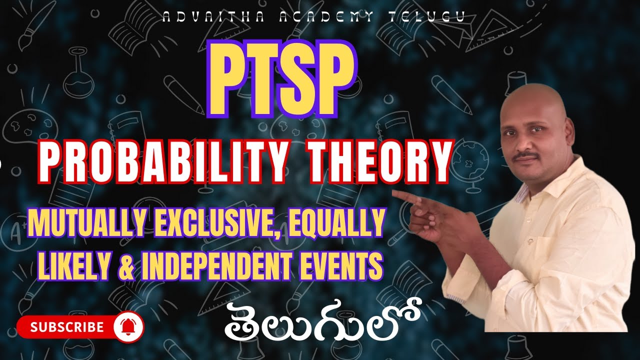 PTSP in Telugu|Probability Theory in Telugu|Mutually Exclusive,Equally likely and Independent Events