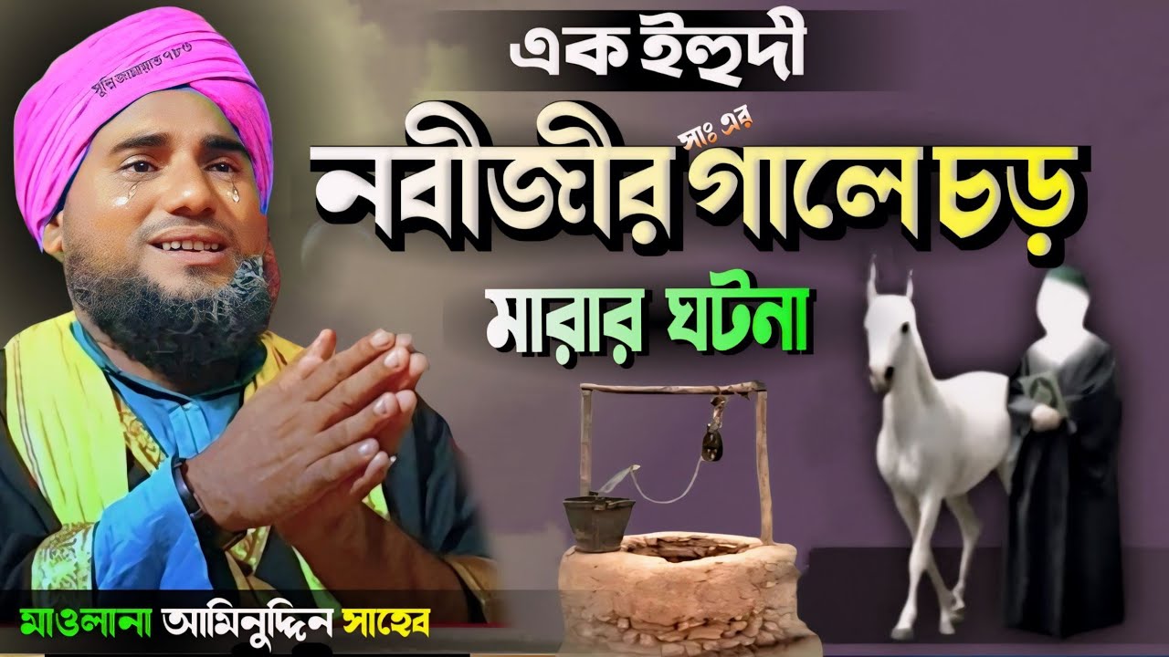 এক ইহুদি নবীজির গালে চড় মারার ঘটনা। #aminuddin_waz #আমিনুদ্দিন_ওয়াজ #islamic_video #bangla_waz p:2